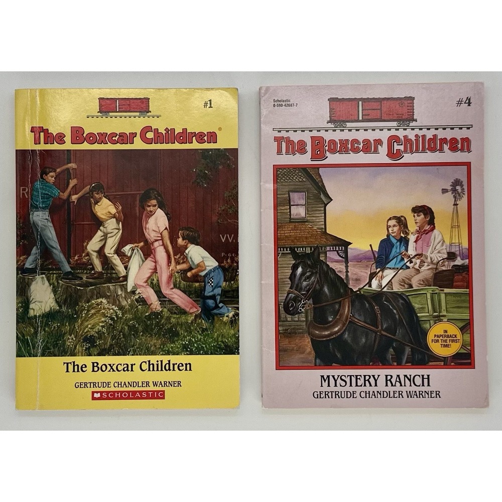 The Boxcar Children Books 1 & 4 Lot Gertrude Chandler Warner Vintage Paperbacks
